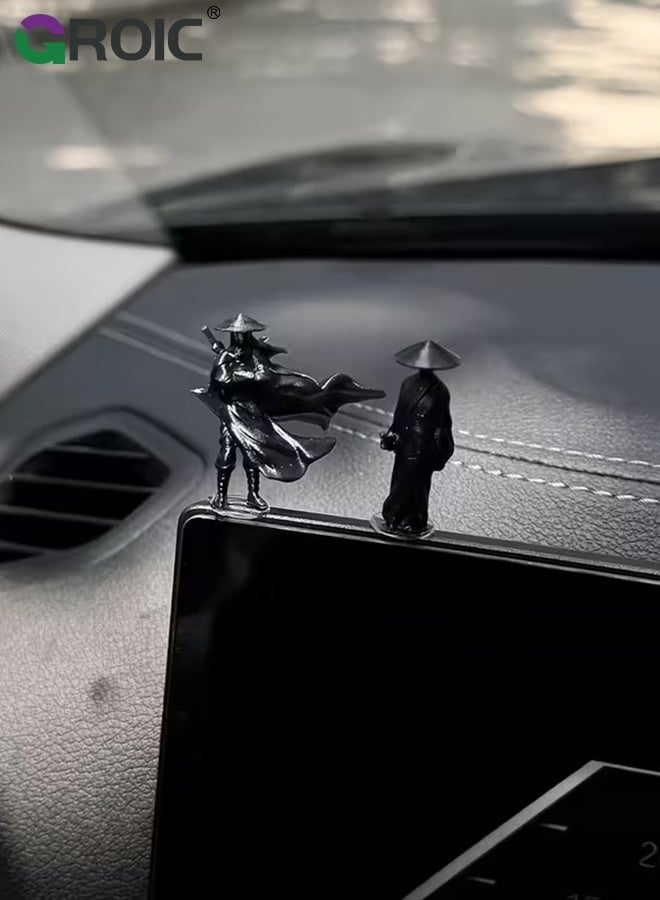 GROIC Car Dashboard Ornament, 6-Piece Martial Arts Swordsman Set, Car Interior Decoration Accessory, Mini Resin Figurines for Home, Office, Car Interior, Car Rearview Mirror and Dashboard Decorations - Image 4